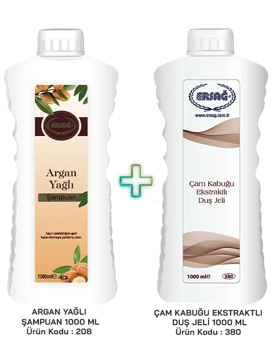 Ersağ Çam Kabuğu Ekstraktlı Duş Jeli + Argan Yağlı Şampuan