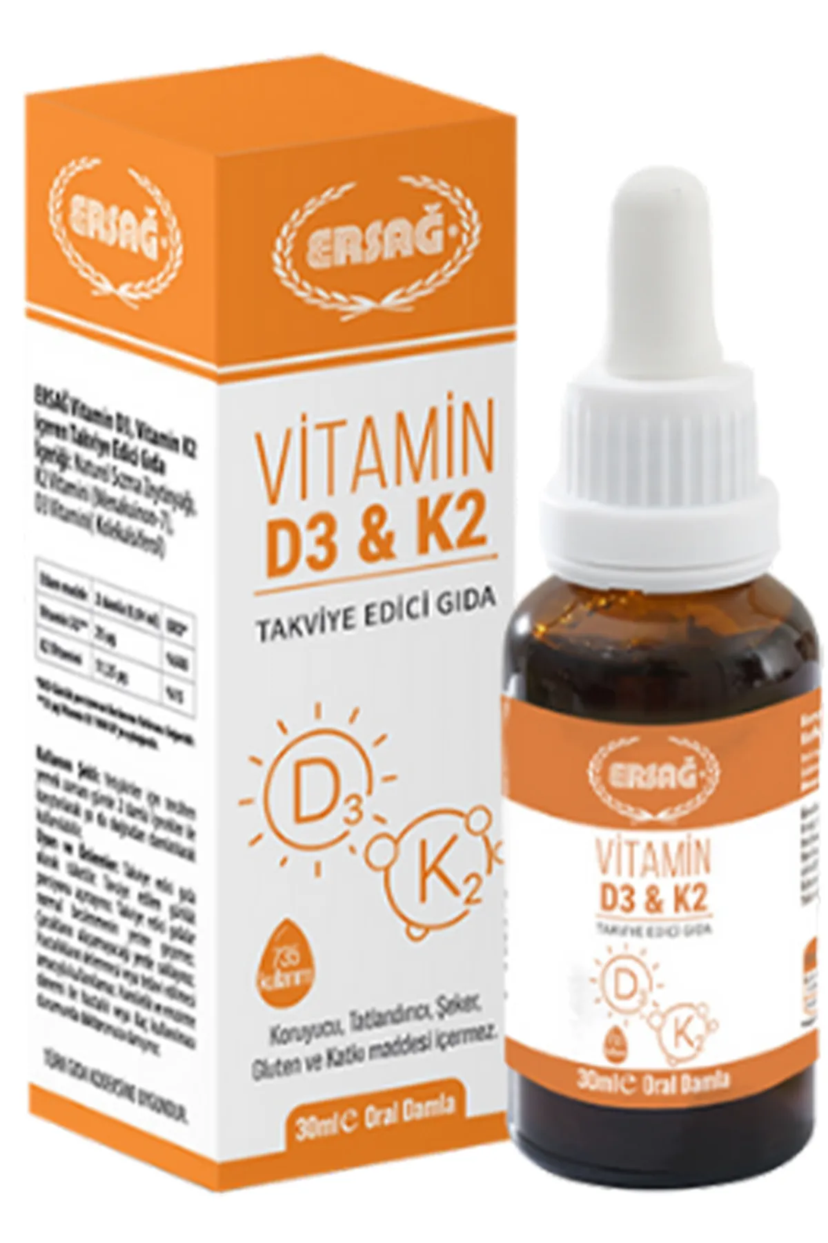 Ersağ Vitamin D3 - K2 - Dikkat Dağınıklığı