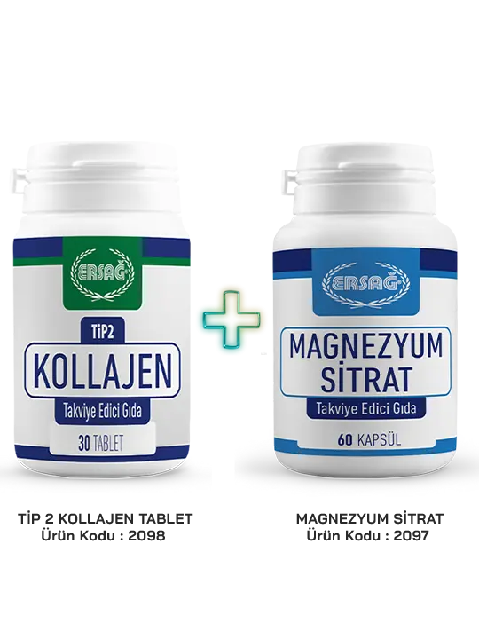 Ersağ Magnezyum Sitrat + Ersağ Tip 2 Kollajen Tablet