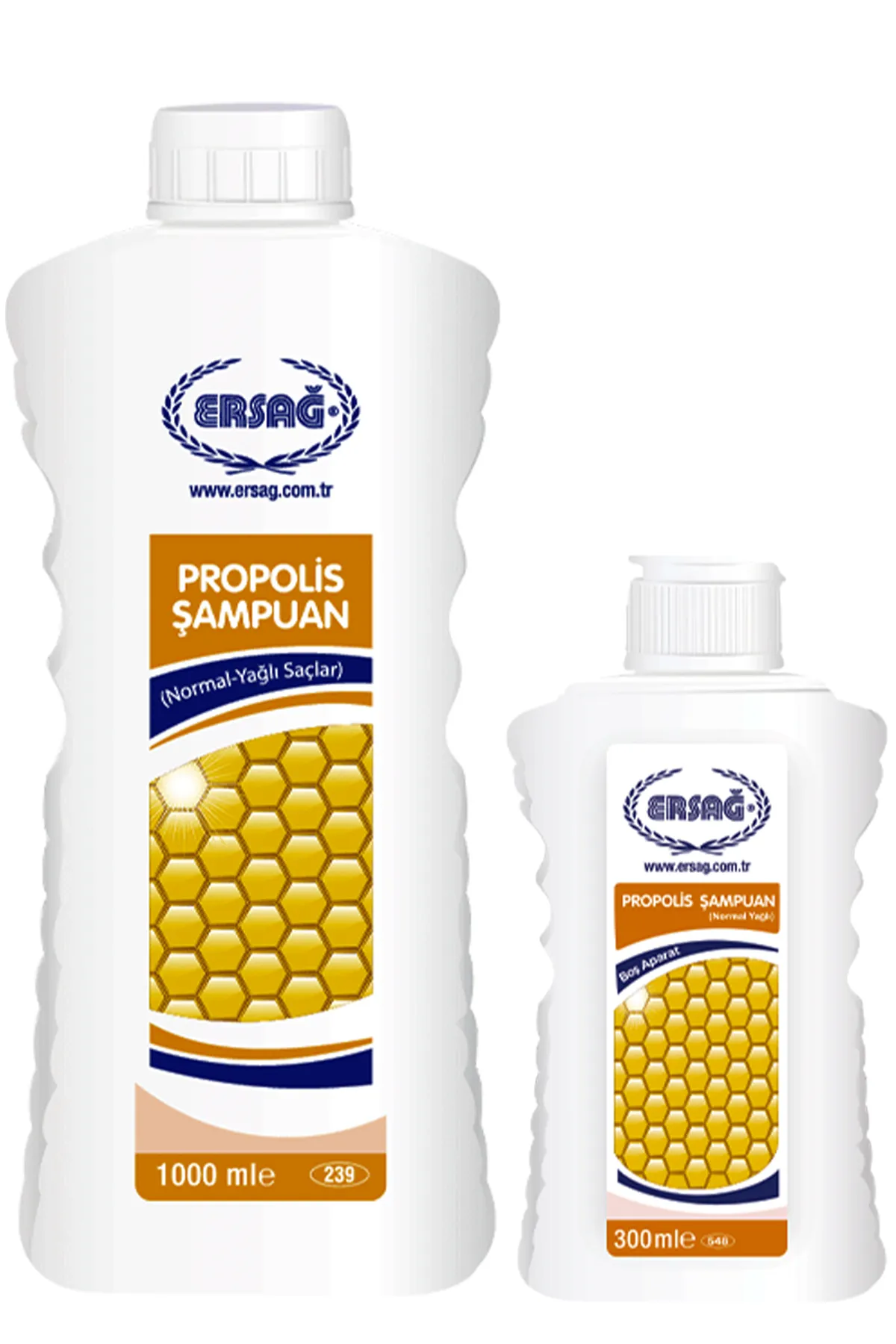 Ersağ Propolisli Şampuan (Normal- Kuru Saçlar) 1000 ml + Ersağ Aparatlı Propolisli (Normal - Yağlı) Şampuan 1000 ml