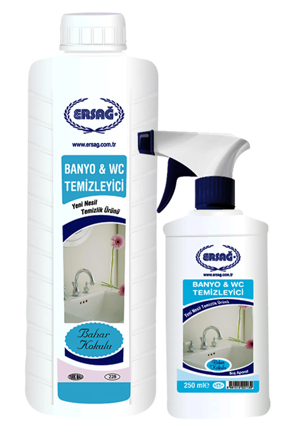 Ersağ Banyo Wc Temizleyici 1000ml + Ersağ Halı Matik 1000ml + Ersağ Aparatlı Damla Konsantre 1 LT + Ersağ Aparatlı Bahar Banyo Wc Temizleyici 1000ml